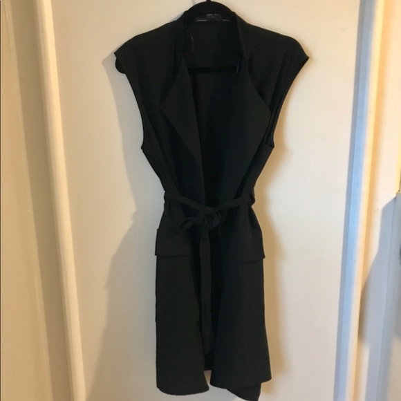 Zara Jackets & Blazers - Zara Black Belted Waistcoat